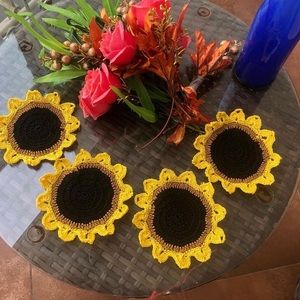 Knitted coasters
